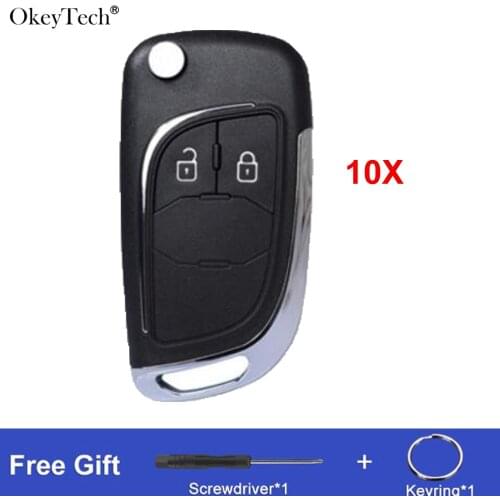 OkeyTech 10pcs/lot Modified Flip kEYS Remote Car Key Shell For Opel Insignia Astra For Chevrolet Lova Aveo Cruze For Buick Fob