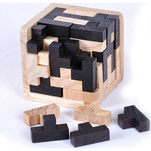 Creative 3D Puzzle Luban Interlocking Wooden Toys Early Educational Toys Wood Puzzles for Adults Kids Brain Teaser IQ Puzzles
