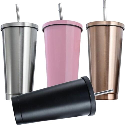 Stainless Steel Cup Vacuum Insulation Double Wall Mug Travel Sport fit Office Home School Good for Hot Water Ice Drink 500ml