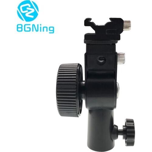 Type E Metal Flash Bracket Hot Shoe Mount Swivel Adapter Speedlite Umbrella Holder w 1/4" to 3/8" Screw Photography Light Stand