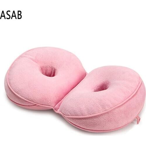 6 Colors Multi-functional Seat Dual Comfort Cushion Plush Memory Foam Seat Cushion Orthopedic Lift Hip Up Seat Beautiful Back
