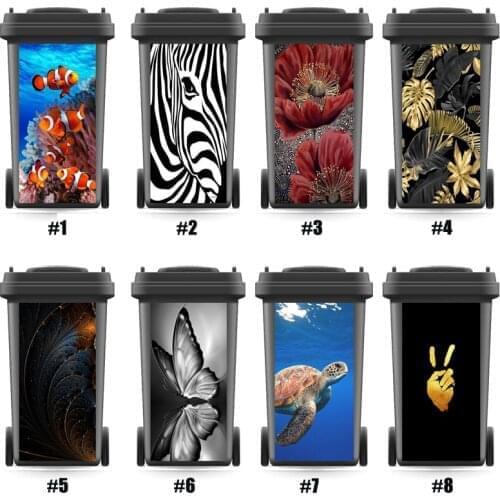 Rubbish Bin Sticker Wallpaper mural Wall Stickers Fish Animals Wall Sticker Home Decor Kitchen Accessorry Decals Poster