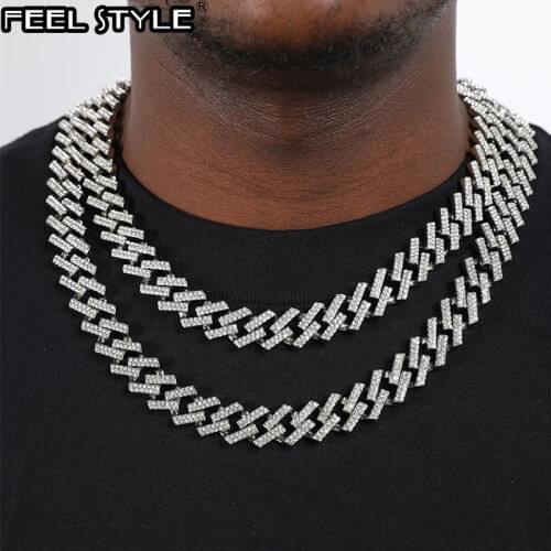 Hip Hop 1Set Red 15MM Bling Iced Out Miami Zircon Cuban Full Pave Rhinestone Mens Bracelet Necklace For Men Hip Hop Jewelry