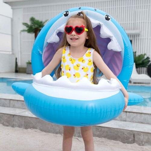 Inflatable Baby Swimming Ring Swimming Pool Floater Children Swimming Inflatable Ring With Sunshade Seat