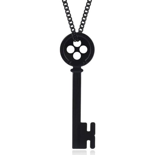 Anime Thriller Movie Ghost Mother Black Key Necklace For Women and Men Pendant Car Backpack Keychain Halloween Gift
