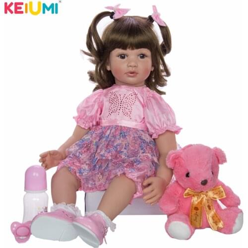 Princess Baby Reborn Toy Soft Silicone Vinyl Newborn Doll For Girl 24 Inch Realistic Reborn Baby Doll Cloth Body Kids Gifts