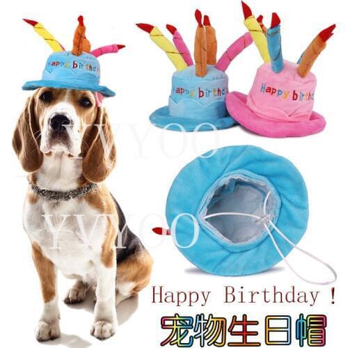 Caps For Dogs Pet Cat Dog Birthday Caps Hat with Cake Candles Design Birthday Party Costume Headwear Accessory Goods For Dogs