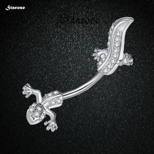 Starose 1pc Cool Animal Crystal Lizard Navel Piercing Belly Button Rings Ear Jewelry Surgical Steel Rod Sexy Belly Ring Earrings