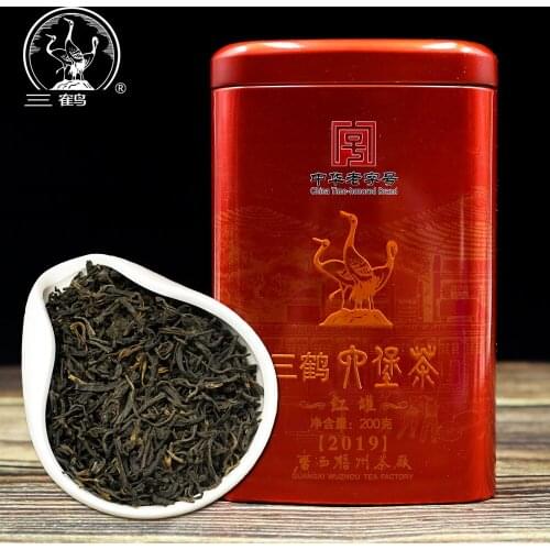Three Cranes Sanhe 2019 Liu Pao Tea Dark Chinese Tea Heicha Wuzhou Teas Red Jar China Cha 200g