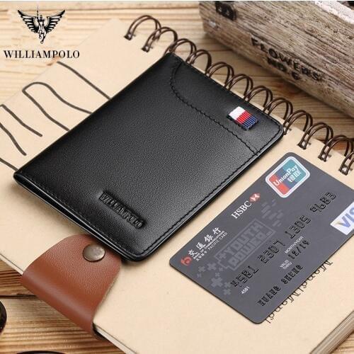 Ultra-thin mens wallet mens short high-quality leather wallet youth mini coin purse card package pl296