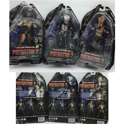 In Stock18cm Predator 2 Stalker Guardian Snake Figures collapsed spear accessory Action Figures Collectable Model Toy Gifts Doll