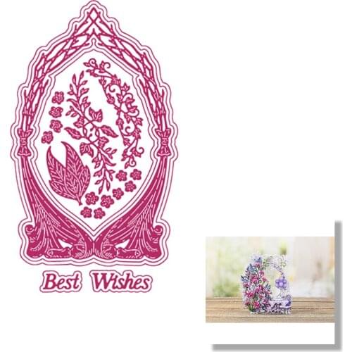 Wreath Flower Gate Metal Cutting Dies Scrapbook Diary Decoration Stencil Embossing Template DIY Greeting Card Handmade 2021 NEW