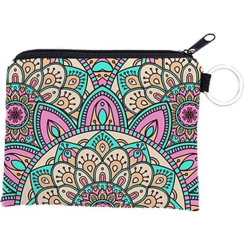 Women Wallets Waterproof Portable Floral Print Zipper Coin Purse Wallet Keys Cards Pouch Fashion Holders