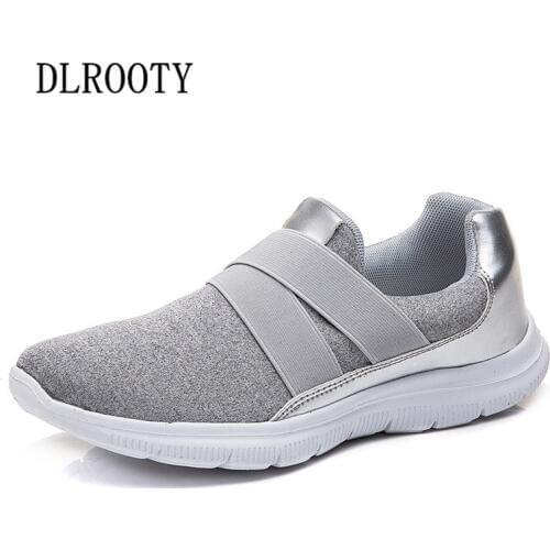 Women Flats Casual Shoes 2019 Summer Fashion Outdoor Mesh Breathable Elastic Band Shoes Woman Platform Round Toe Walking