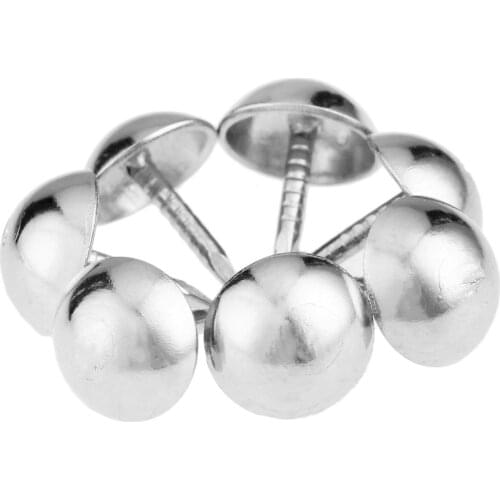 100pcs Silver Pushpin Doornail Hardware Upholstery Nail Tachas Jewelry Gift Case Box Sofa Furniture Decorative Tacks 7*10MM