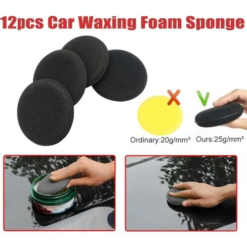 12pcs Car Waxing Polish Foam Sponge Wax Applicator Cleaning Detailing Pads Kit Vehicle Sponge Pad Care Wash Clean Towel