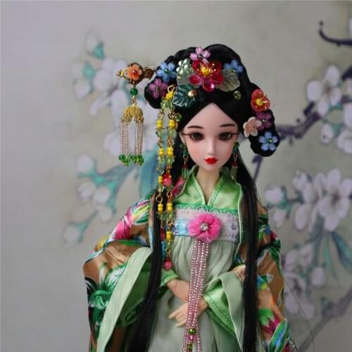 12" Traditional Costume Doll Girls Toy Ancient Traditional Chinese Vintage Style Princess Ethnic Doll with Dress Gifts