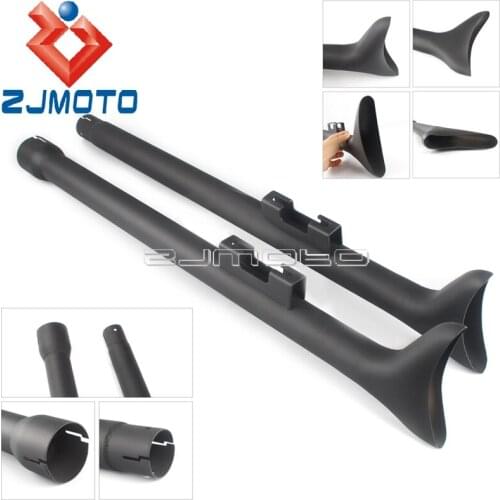 2.5''Inlet 1.75''Inlet 33" Length Dual Fishtail Extension Exhaust Slip-On Muffler Steel Tail Tube For Harley Touring 2017-Up