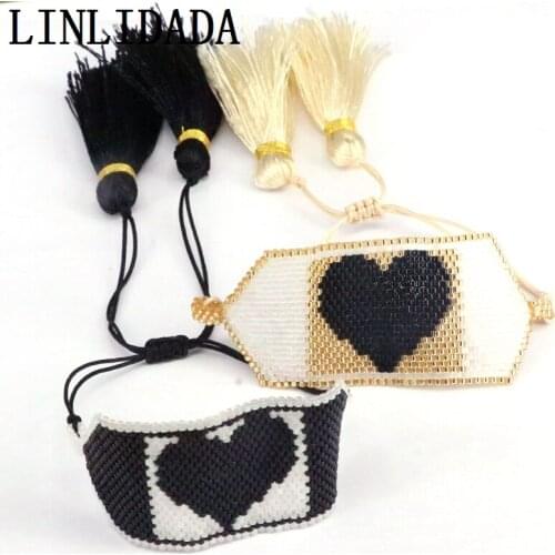 3Pcs Miyuki Heart Bracelets Gifts Autumn And Winter Bracelet For Women 2020 Fashion Handmade Woven Tassel Pulseras Wholesale