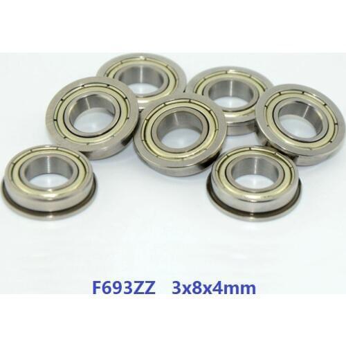 50pcs/100pcs/500pcs F693ZZ F693-ZZ F693 2Z Z 3x8x4 mm Miniature flange Ball Bearing deep groove double shielded 3*8*4
