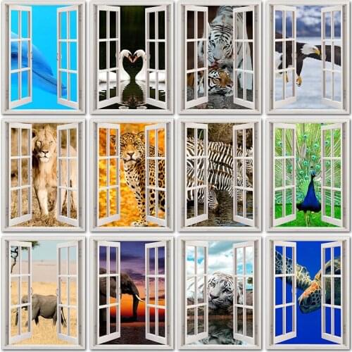 5D DIY Diamond Painting animals lion tiger kit home decor Full Square Diamond embroidery Cross stitch Full Round Diamond mosaic