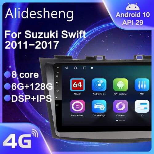 For Suzuki Swift 2011 2012 2013 2014 2015 - 2017 Android 10.0 DSP Car Radio Navigation multimedia Player GPS IPS No 2din DVD