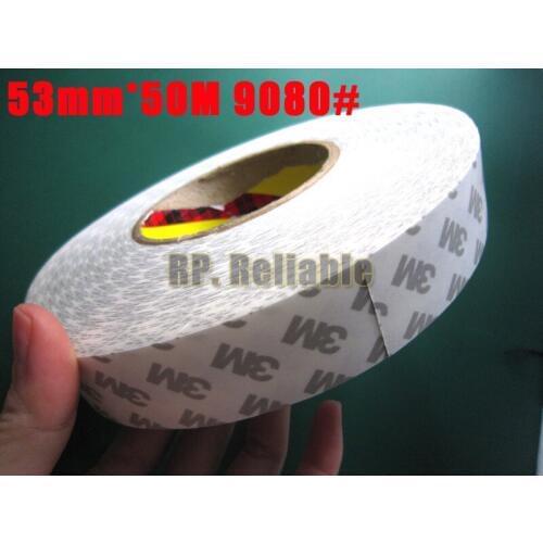 1x 53mm *50M 3M9080 White Double Sided Adhesive Tape for Digital, Electronic Display, Panel Fix, Bond