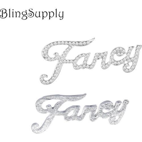 Free shipping 10PCS 49*23mm flatback fancy rhinestone button word letter(BTN-5604)