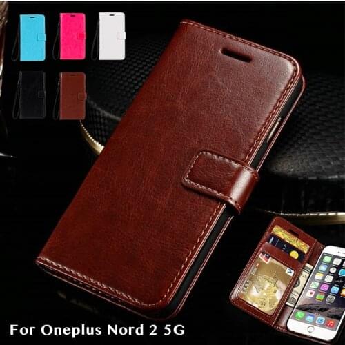 PU Leather Flip Case For Oneplus Nord 2 5G Card Holder Silicone Photo Frame Case Wallet Cover For Nord 2 5G Business Case
