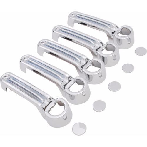 CHROME 4 Door Handle Cover and Tailgate Handle Cover 5PCS for 07-17 Jeep Wrangler JK / 08-12 Jeep Liberty / 07-11 Dodge Nitro