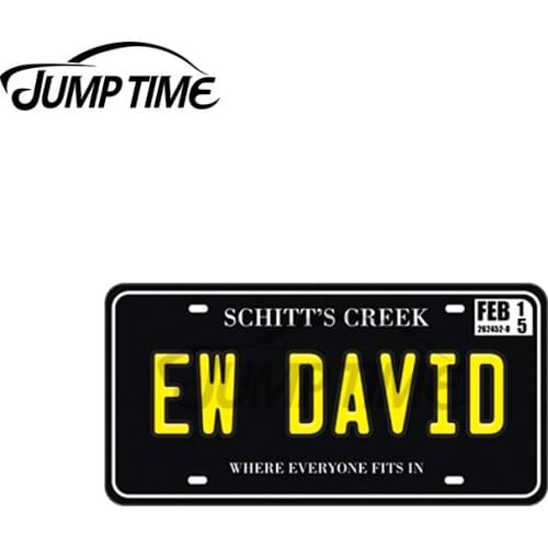 JumpTime 13 x 4.3cm For Ew David License Plate Decal VAN Windshield Laptop Car Stickers Scratch-Proof Anime Car Assessoires