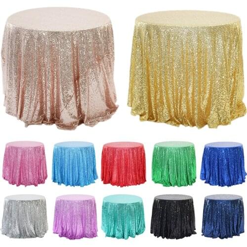 Round Sequins Tablecloth Shiny Glitter Table Cloth Table Cover For Wedding Decoration Banquet Birthday Party Home Decorative