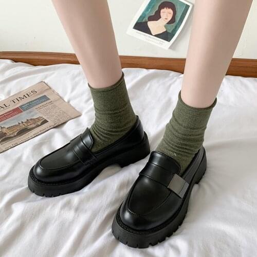 Women Shoes PU Leather Loafers Platform Women Casual Shoes New Japanese Style College Student Shoes Lolita JK Mary Jane Shoes