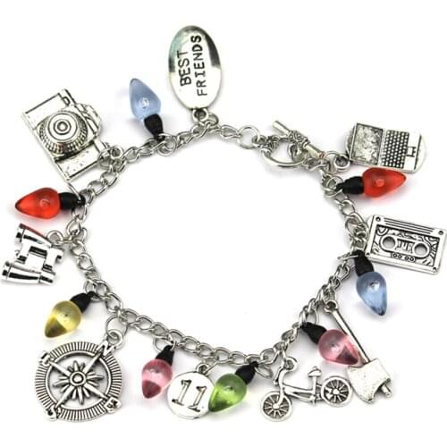 Fashion Stranger Things Crystal Beads Camera Phone Ax Bike 11 Bracelets Bangles For Woman Girls Jewelry Gift