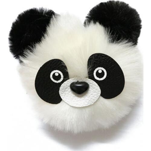Fashion Fluffy Faux Rabbit Fur Ball Panda Toy Keychain Women Cute Pom Pom Fur Key Ring Trinket Pompom Bear Bag Charms Key Holder
