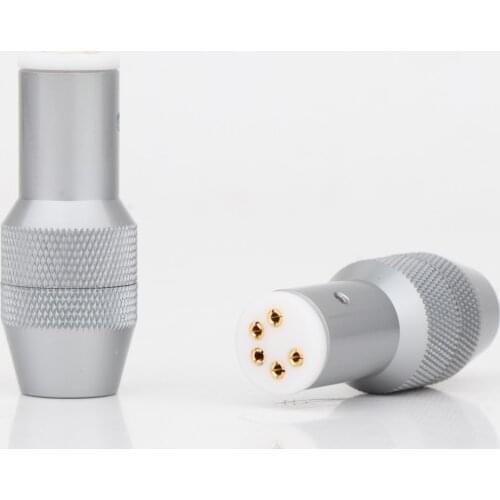 Monosaudio DI90 5 Pin Turntable Female DIN Plug Gold Plated Right Angled Tonearm Connector Vinyl Connector