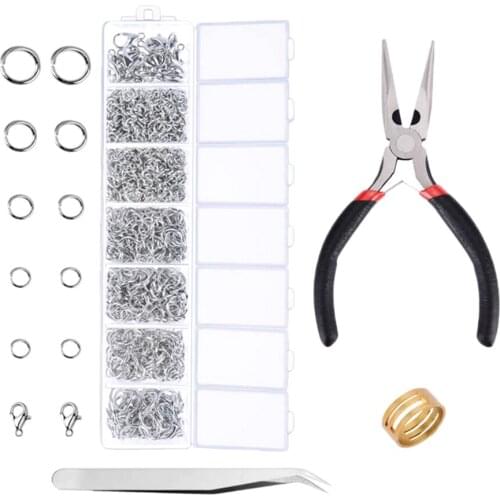 7 Grids Jewelry Making Set Tool Findings Starter Pliers Bead Accessory Kit