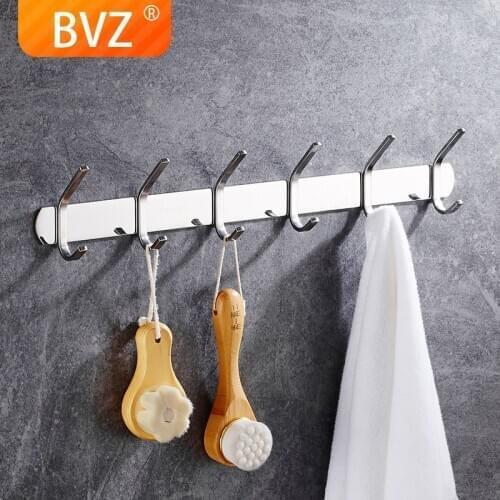 BVZ 304 Stainless Steel Hook Wall Clothes Bag Headphone Key Hanger Kitchen Door Towel Holder Bathroom Accessories Hook