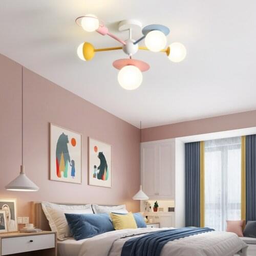Childrens Room Ceiling Lamp In The Bedroom Girl Boy Planet Hang LampCreative Ins Online Celebrity Room Lamp Living Room Decor