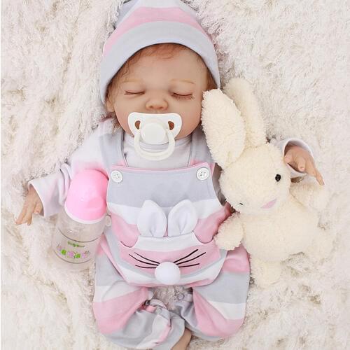 Reborn baby Doll 18inch soft touch silicone newborn baby infant lifelike toy dolls for children gift bebe reborn