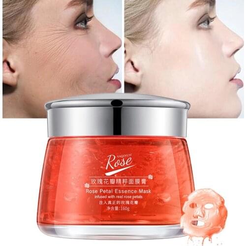 1Pcs Rose Sleeping Mask Night Cream Repair Rough Pores Anti-Aging Oil Control Smooth Brighten Even Skin Tone Firm Skin Care 160g