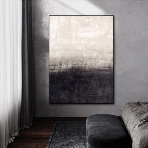 Hand-drawn Black And White Abstract Painting Light Luxury Minimalist Modern Living Room Sofa Backdrop Paintings Den Entrance Hal