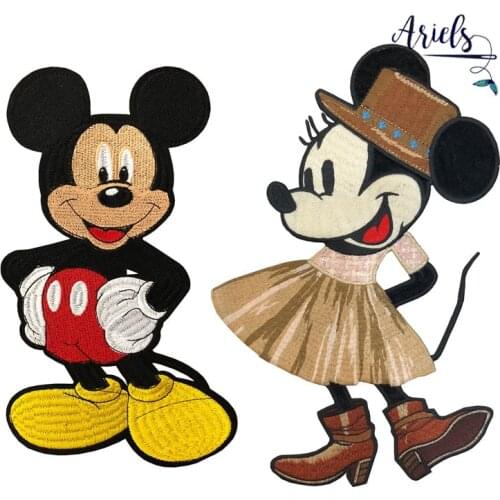 Disney cartoon Minnie Mickey mouse clothes stickers With glue stickers clothing embroidered stickers clothes patch decorative