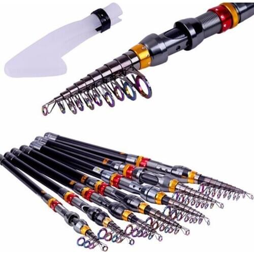 Carbon Fiber Telescopic Fishing Rod Portable Spinning Fishing Rod Pole Travel Sea Boat Rock Fishing Rod