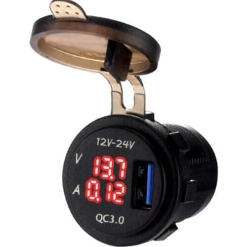 DC 12-24V Quick Charge USB Charger 5V 3A LED Display Voltmeter Car QC 3.0 Quick Charge Charger For Car Boat Motorcycle