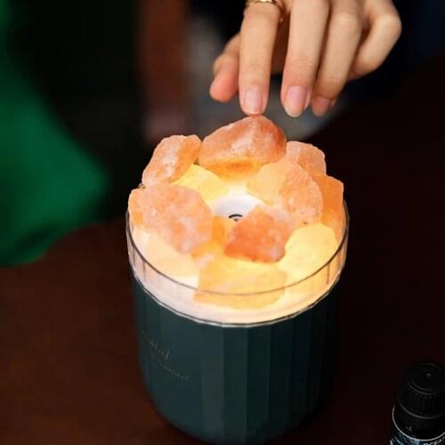 Salt Stone Humidifier USB Charging Silent Automatic Humidification Convenient Vehicle Desk Top Humidifier With Light