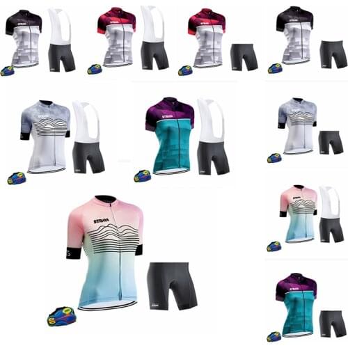 Cycling Clothing Pro Cycling Jersey Set STRAVA Summer Cycling Wear Mountain Bike Clothes Bicycle Clothing MTB Bike Short sleeve