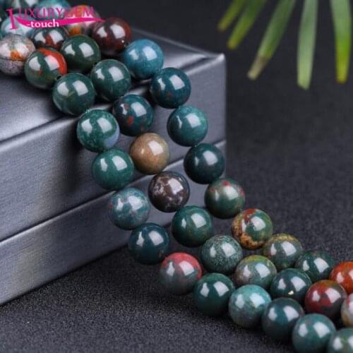 High Quality Natural Blood Stone Smooth Round Shape Loose Spacer Beads 6/8/10mm DIY Gem Jewelry Accessories 38cm sk98