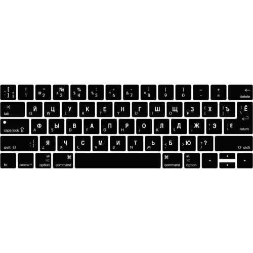 For Spanish Portuguese Arabic Russian French Italian Keyboard Cover Protector skin For MacBook Pro 13 15 with touch Bar A1706