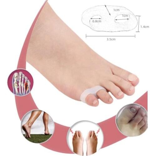 1Pair Two Hole Toe Separator Gel Foot Fingers Thumb Valgus Protector Bunion Adjuster Hallux Valgus Guard Foot Care Tool